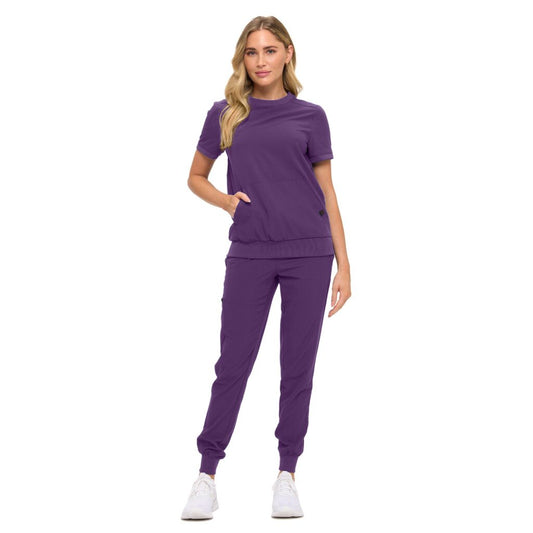 Women's Soft Stretch Fabric Modern Crew Neck Jogger Set  # 4401