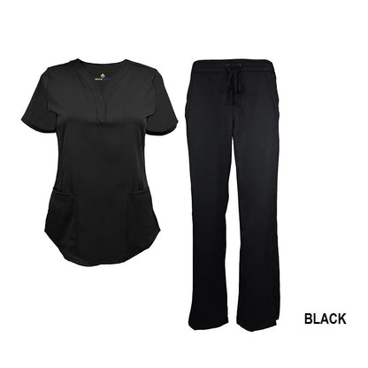 Women's Soft Stretch Drop-Neck 2 Pocket Scrub Sets  (STYLE# 8200-9200)
