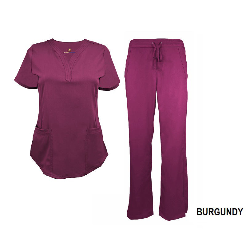 Women's Soft Stretch Drop-Neck 2 Pocket Scrub Sets  (STYLE# 8200-9200)