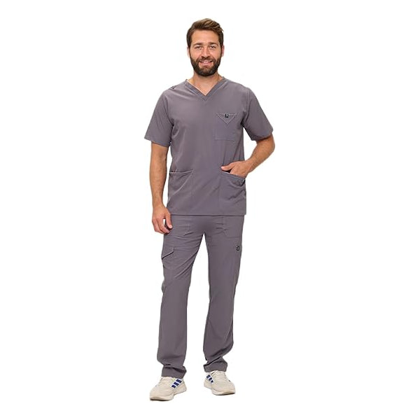 Mens Stretch Multi-Pocket Cargo Scrub Set (STYLE# 3400SET)