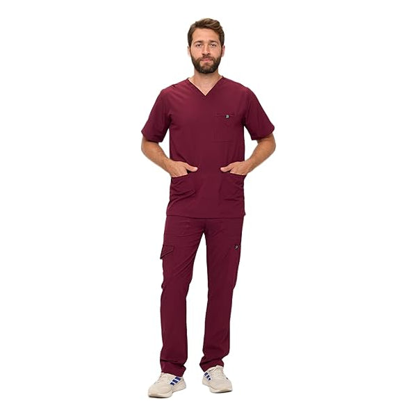 Mens Stretch Multi-Pocket Cargo Scrub Set (STYLE# 3400SET)