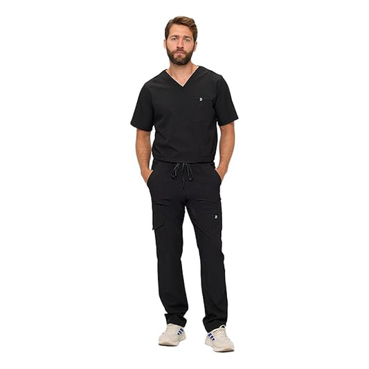 Mens Stretch Multi-Pocket Cargo Scrub Set (STYLE# 3400SET)
