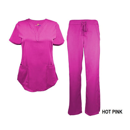 Women's Soft Stretch Drop-Neck 2 Pocket Scrub Sets  (STYLE# 8200-9200)