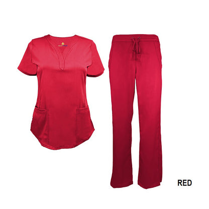 Women's Soft Stretch Drop-Neck 2 Pocket Scrub Sets  (STYLE# 8200-9200)