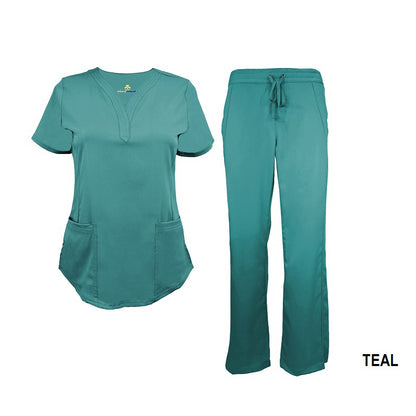 Women's Soft Stretch Drop-Neck 2 Pocket Scrub Sets  (STYLE# 8200-9200)